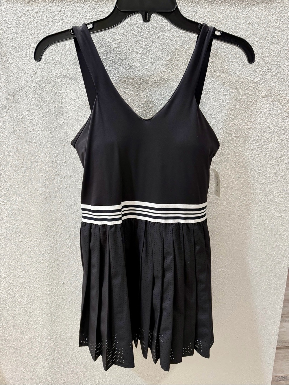 Avia Black Athletic Dress with White Striped Waistband